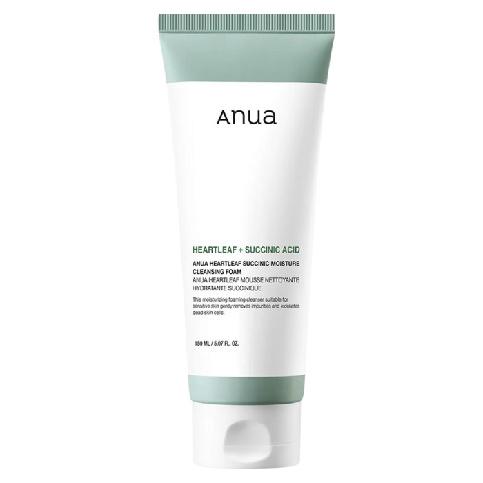Anua Heartleaf Succinic Moisture Cleansing Foam - rūgštinis prausiklis