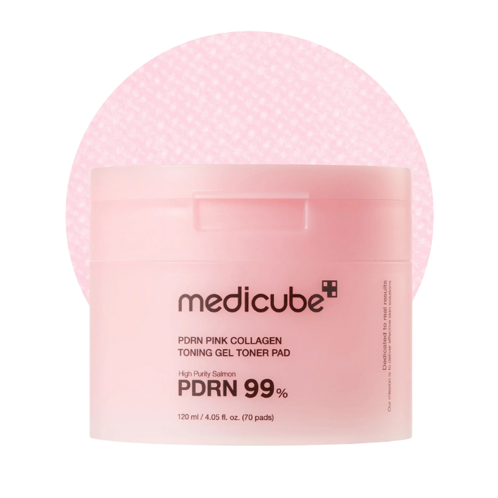 Medicube PDRN Pink Toning Gel Toner Pad - tonerio padeliai su PDRN