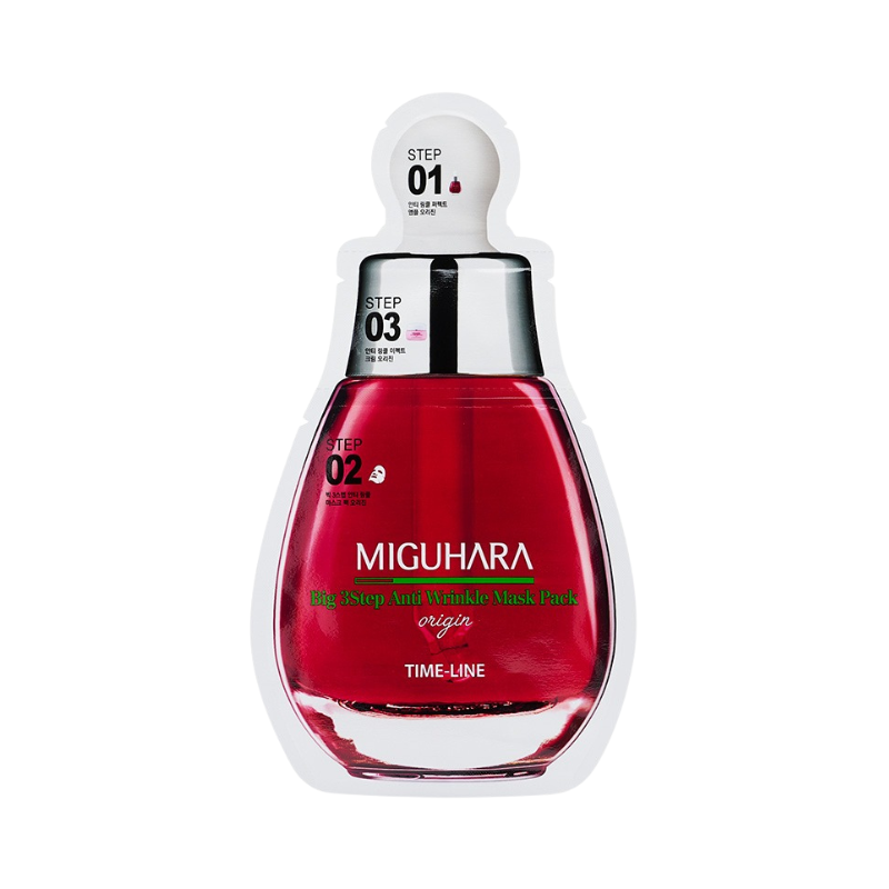 Miguhara Big 3 Step Anti- Wrinkle Mask Pack Origin - veido kaukė