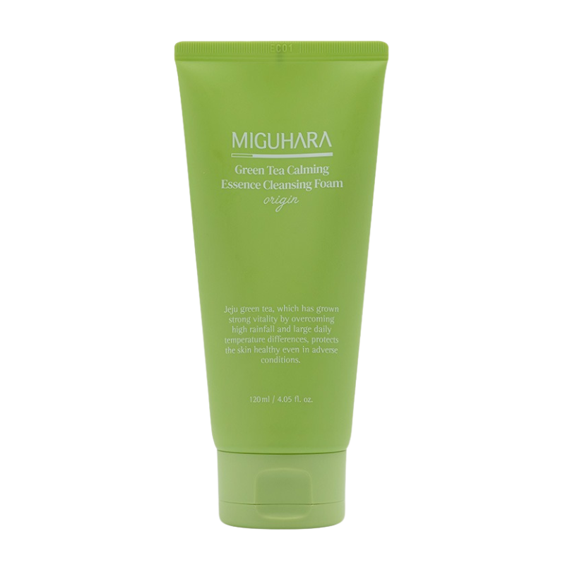 Miguhara Green Tea Calming Essence Cleansing Foam Origin - švelnus veido prausiklis