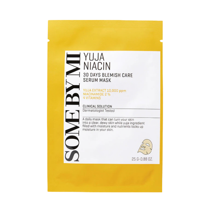 Some By Mi Yuja Niacin Blemish Serum Mask - skaistinamoji lakštinė veido kaukė