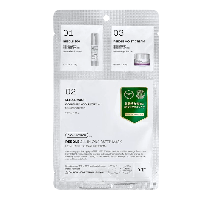 VT Reedle Shot All In One 3 Step Mask - daugiafunkcinė veido kaukė
