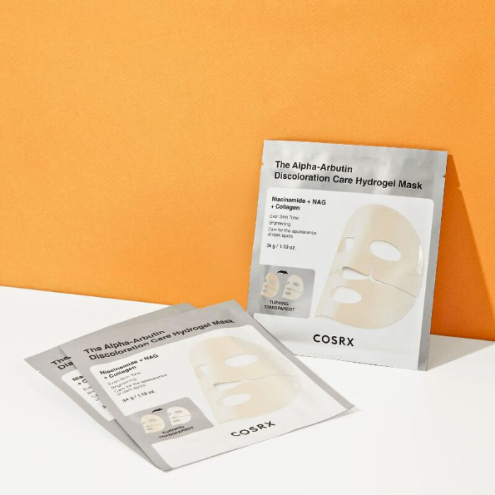 COSRX Arbutin Discoloration Hydrogel Mask - hidrogelinė skaistinamoji veido kaukė