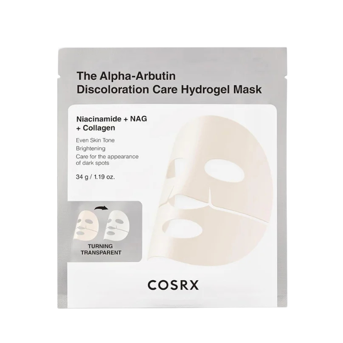 COSRX Arbutin Discoloration Hydrogel Mask - hidrogelinė skaistinamoji veido kaukė