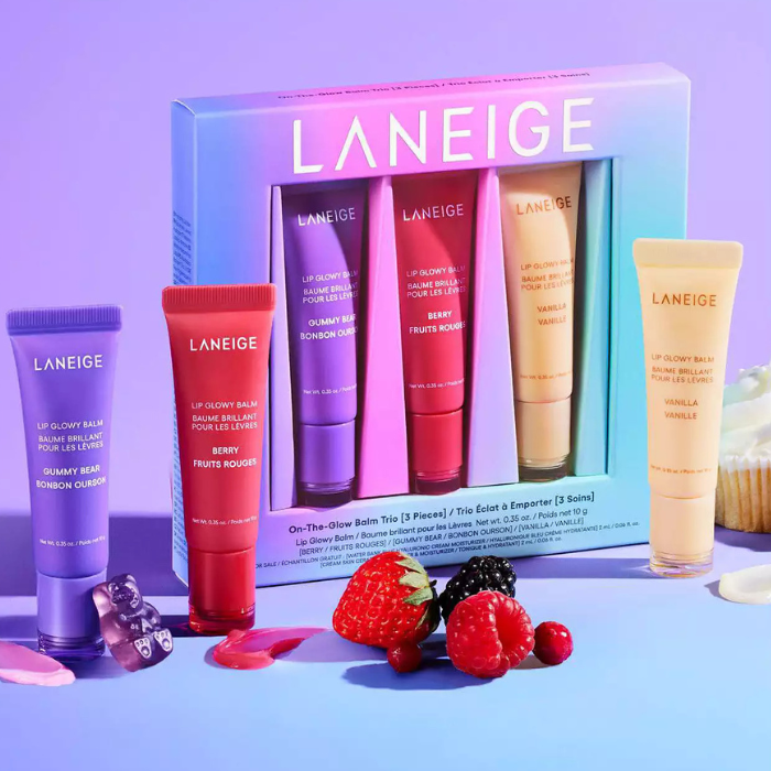 LANEIGE On-The-Glow Balm Trio Set - lūpų balzamų rinkinys