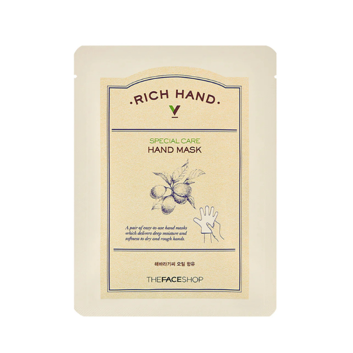 The Face Shop Rich Hand V Special Care Hand Mask - maitinamoji rankų kaukė (pirštinės)